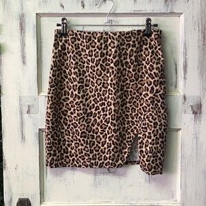 Must Have Brown and Tan Pencil Skirt with Slit for Night Out